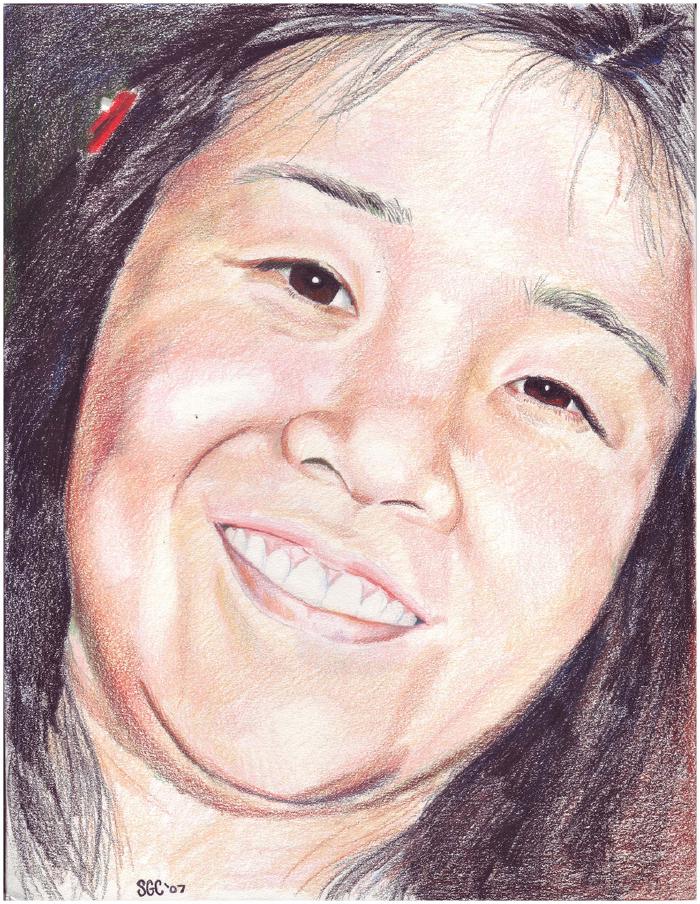 A colored pencil drawing Steve did of Cindy in 2007.